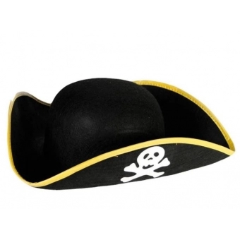 Chapéu Pirata Caveira 3 Pontas