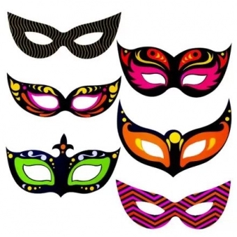 Máscara de Papel Neon c/6 Festa Maluca