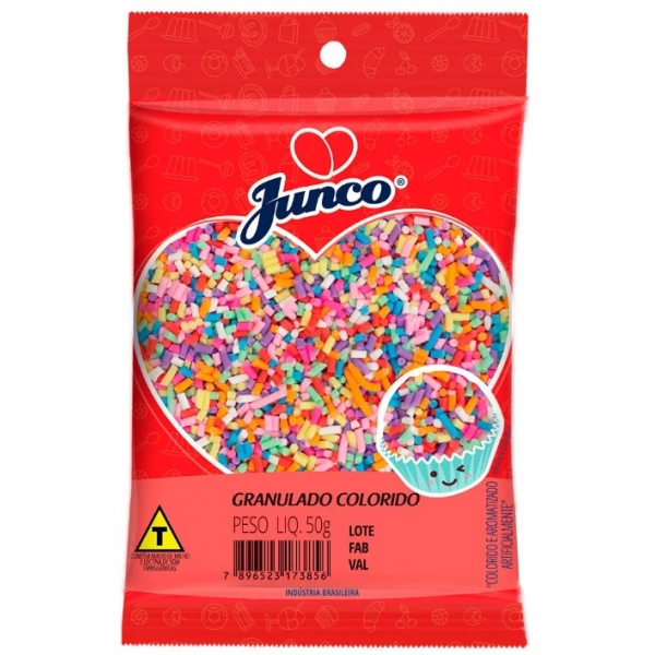 Granulado Colorido 50g Junco - Doces para festas