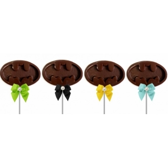 Forma Pirulito de Chocolate Morcego Batman c/3 Anelli