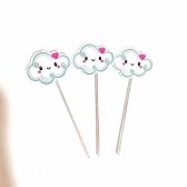 Topper Para Doces Nuvem Rosa c/10 Image Fest - Temas Infantis