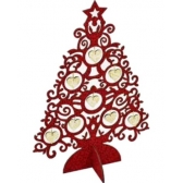 Árvore de Natal MDF Vermelha Com Coração - Natal