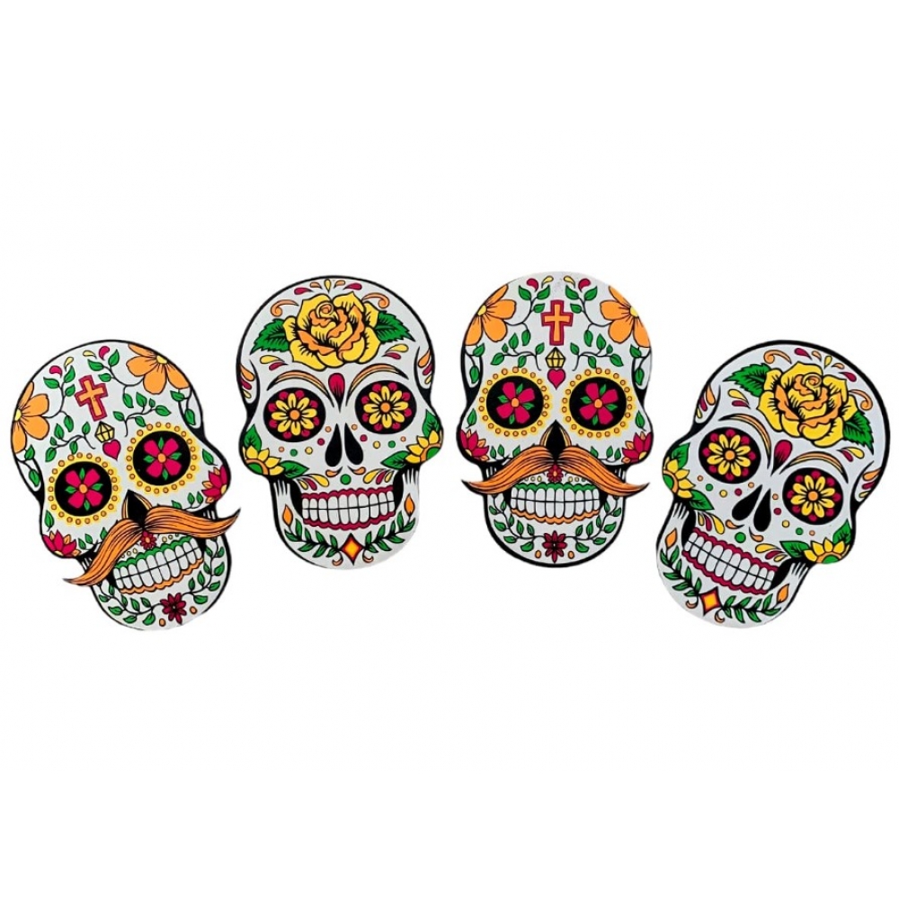Mini Painel Caveira Mexicana c/4 Festa Maluca - Halloween