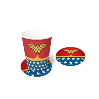 Porta Copos Mulher Maravilha c/8 Festcolor