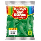 Balão 7 Liso Verde Bandeira c/50 São Roque - Balões