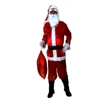 Fantasia Papai Noel Adulto Cetim