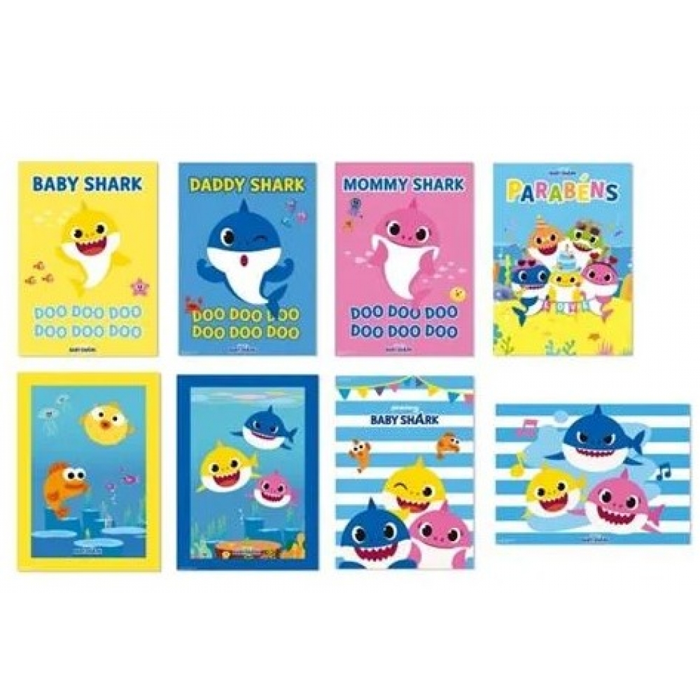 Cartaz Decorativo Baby Shark c/8 Cromus - Temas Infantis