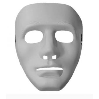 Máscara Plástica Halloween Sem Face Branca