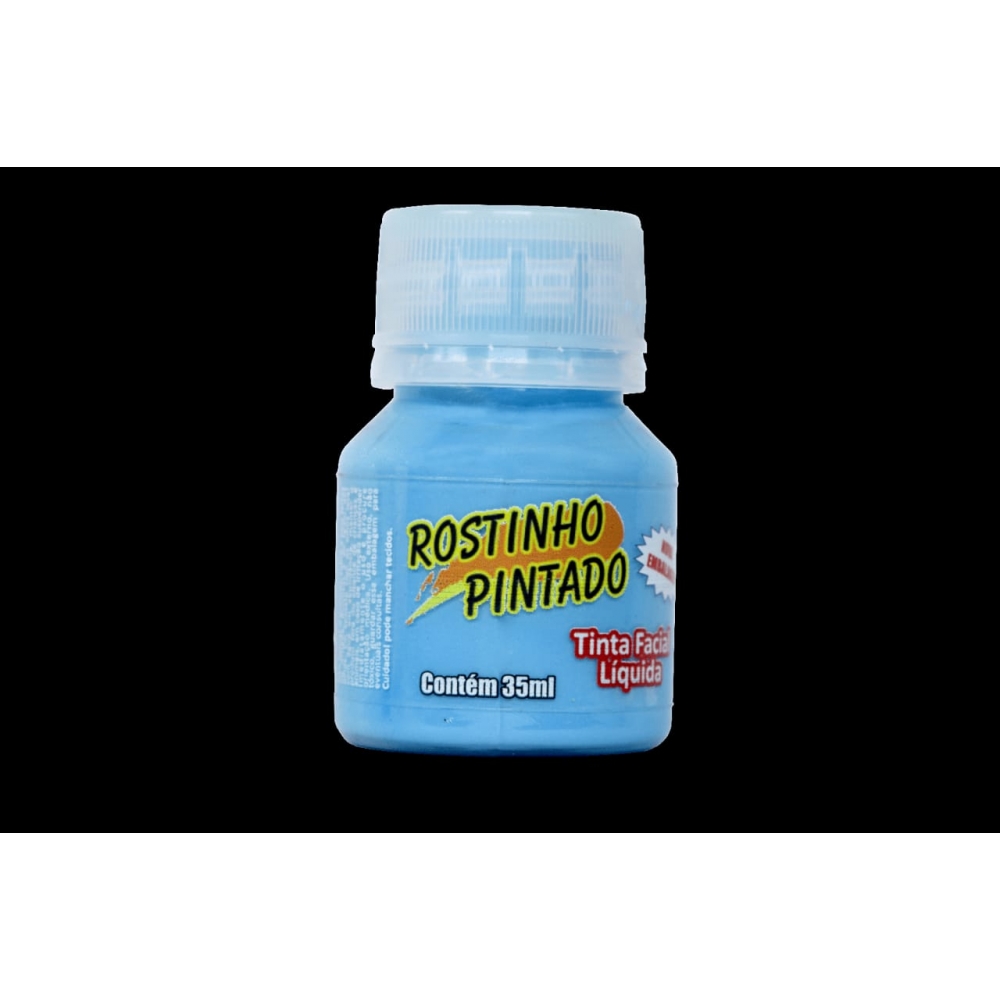 Tinta Facial Líquida 35ml Rostinho Pintado - Azul Claro - Azul Claro