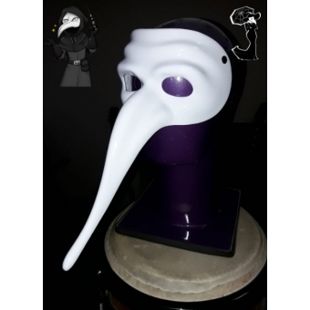 Máscara Peste Negra Doutor Praga Branca Fibra de Vidro