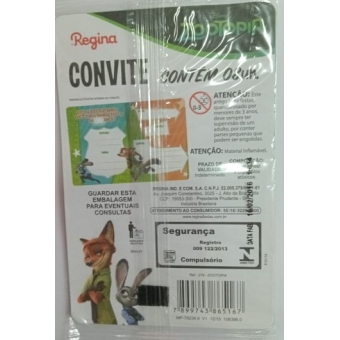 Convite Zootopia c/8 Regina Festas