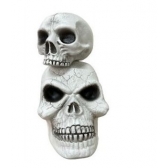 Enfeite Halloween Crânio Duplo Branco Plástico - Halloween