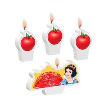 Vela de Aniversário Branca de Neve New c/4 Regina Festas