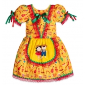 Vestido Junino Infantil Casal Amarelo - Fantasias Juninas