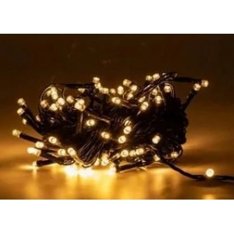 Pisca Pisca 100 Led 10 Metros 110V Branco Quente Fio Verde