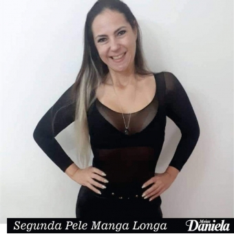 Camisete Segunda Pele Manga Longa Preta Adulto