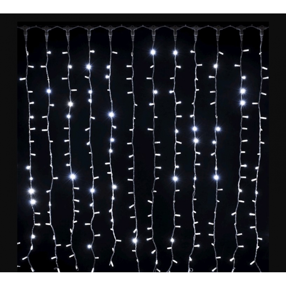 Pisca Cortina 900 Led 4x3 Metros Branco Frio 110V - Natal