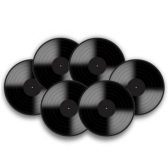 Mini Painel Disco Vinil Preto c/6 Festança - Artigos para festa