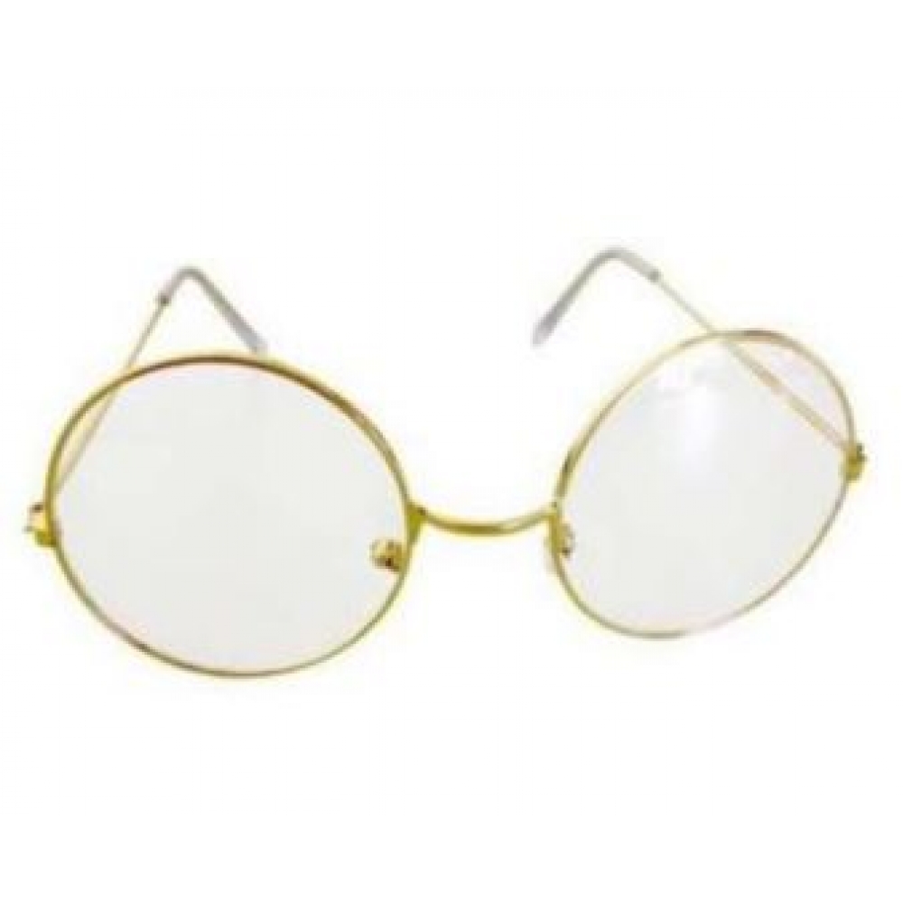 Óculos Papai Noel Metal Dourado Importado - Acessórios para fantasia