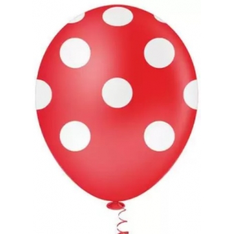 Balão 10 Bolinhas Vermelho e Branco c/25 Pic Pic