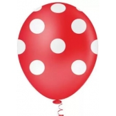Balão 10 Bolinhas Vermelho e Branco c/25 Pic Pic - Balões
