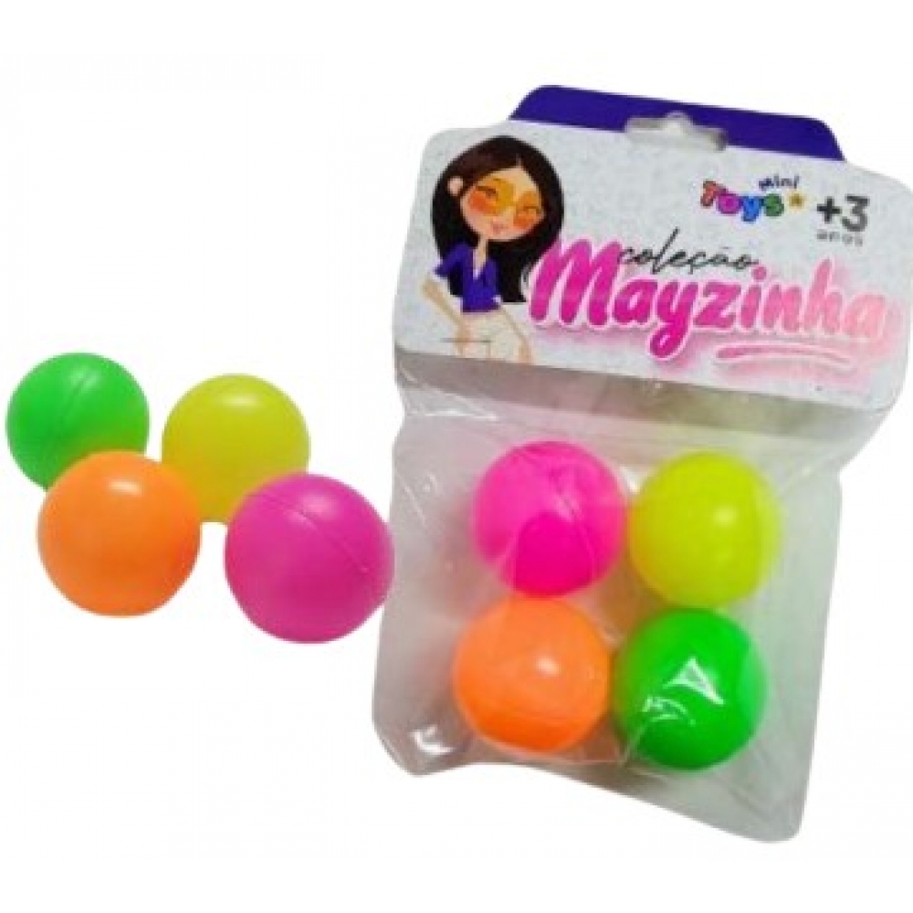 Bola Ping Pong c/4 Mini Toys - Lembrancinhas