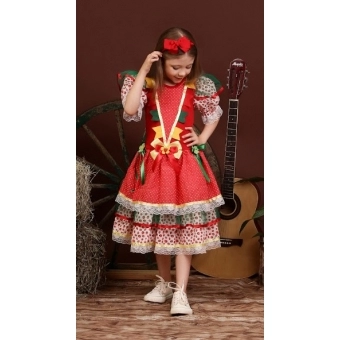 Vestido Junino Infantil Moranguinho