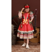 Vestido Junino Infantil Moranguinho - Fantasias Juninas