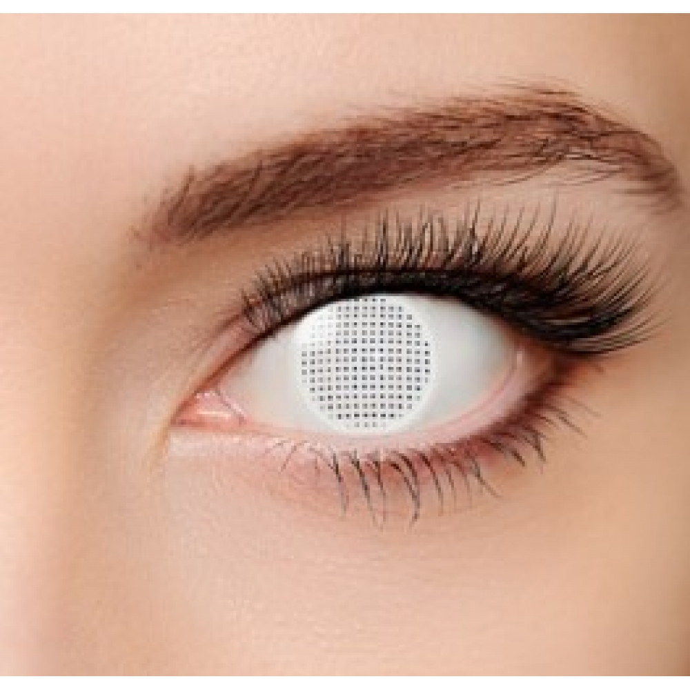 Lente de Contato Crazy Mesh Branca - Lentes de Contato