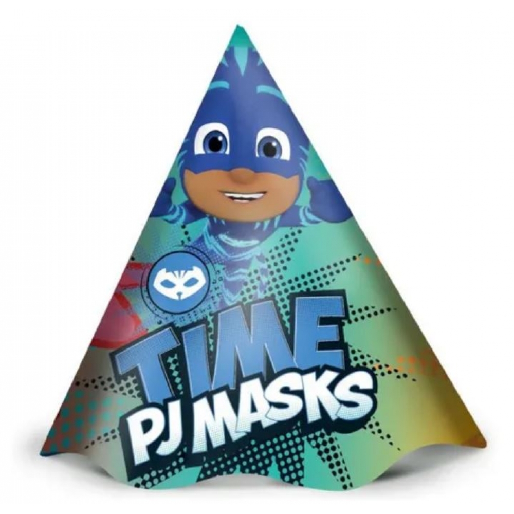 Chapéu Cone PJ Masks 2 c/12 Regina Festas - Temas Infantis