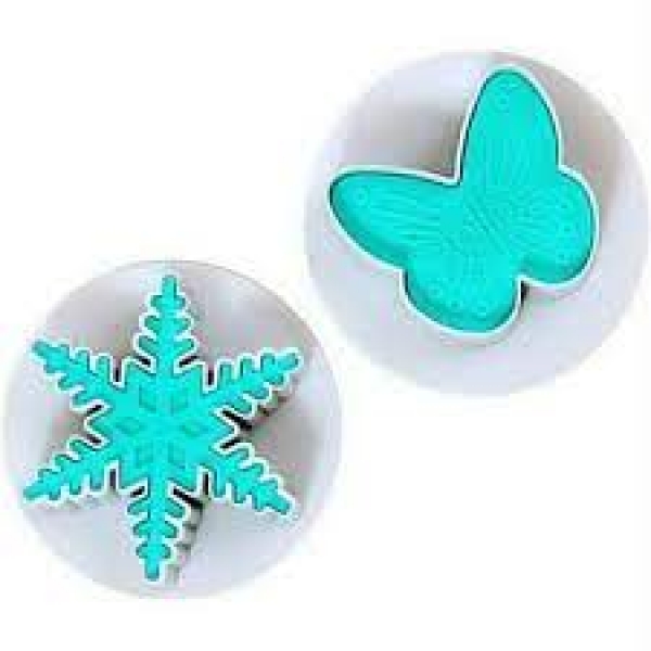 Kit Cortador Ejetor Borboleta e Floco de Neve c/2 - Confeitaria