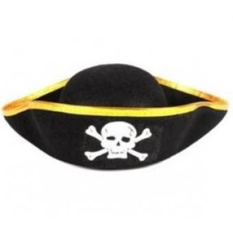 Chapéu Pirata Caveira 3 Pontas