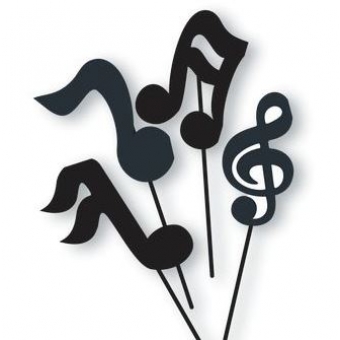 Enfeite Palito Notas Musicais c/10 Festa Maluca