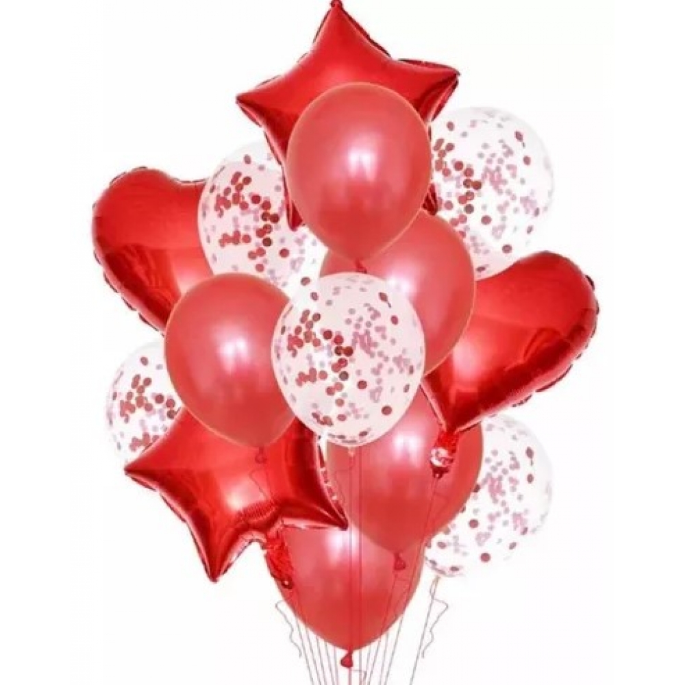 Kit Buquê Balão Vermelho c/14 - Balões