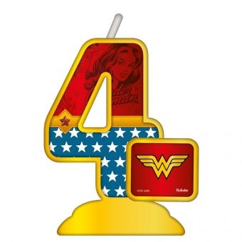 Vela Numeral 4 Mulher Maravilha Festcolor