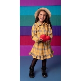 Conjunto Junino Infantil Xadrez Mostarda - Fantasias Juninas