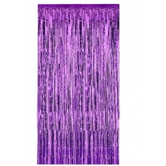 Cortina de Ráfia Metalizada Roxa 1m x 2m
