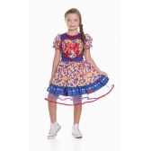 Vestido Junino Infantil Coração Azul - Fantasias Juninas