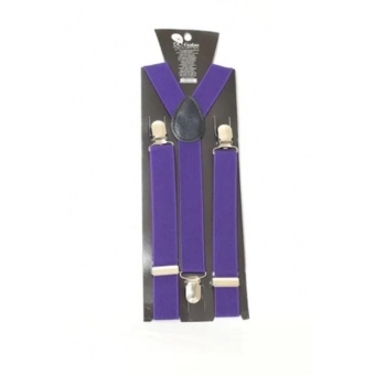Suspensório Ajustável Adulto Liso Roxo Escuro