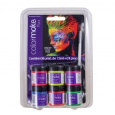 Kit Tinta Facial Fluor Colormake C/06 U. De 15ml + Pincel