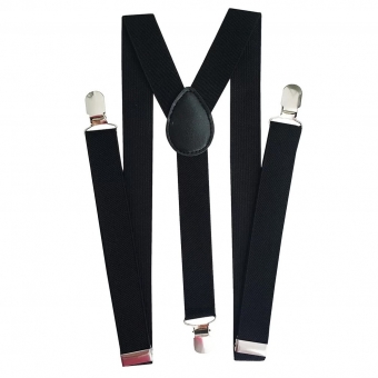 Suspensório Ajustável Adulto Liso Preto