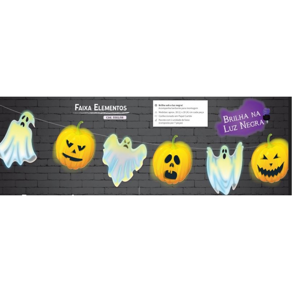 Faixa Decorativa Halloween Elementos Kaixote - Halloween