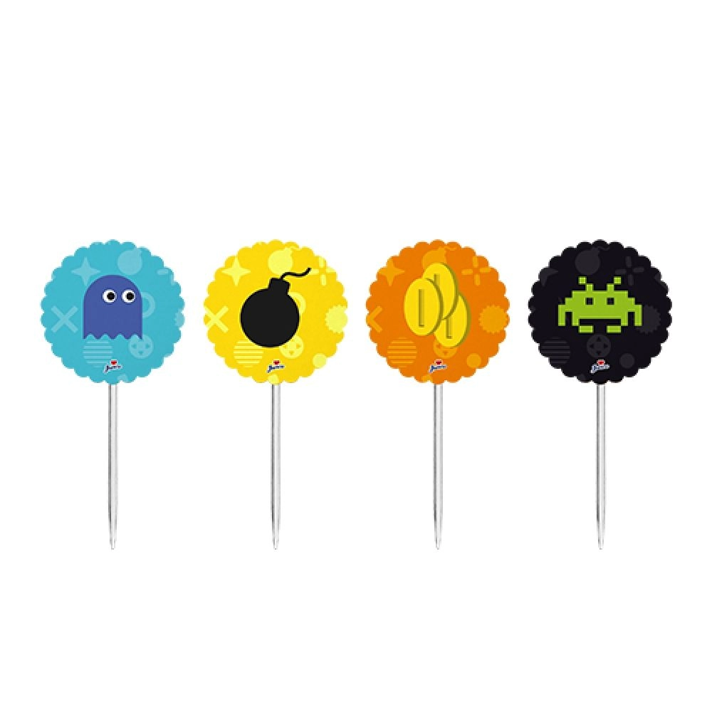 Toppers Para Doces e Salgados Vídeo Game c/8 Junco - Temas Infantis