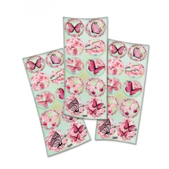 Adesivo Redondo Jardim das Borboletas c/30 Festcolor