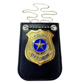 Distintivo Policial Dourado Com Corrente Para Fantasia - Acessórios para fantasia