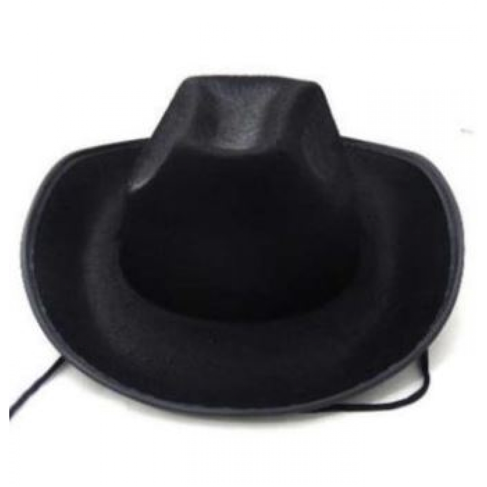 Chapéu Cowboy Liso Preto - Acessórios para fantasia