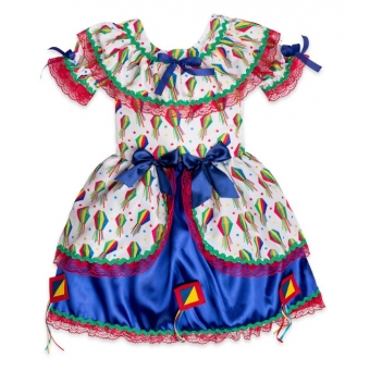 Vestido Junino Infantil Balões