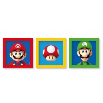 Quadro Decorativo Super Mário c/3 Cromus