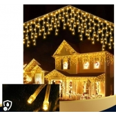 Pisca Cascata 400 Led 10 Metros 220V Branco Quente Fio Branco - Natal