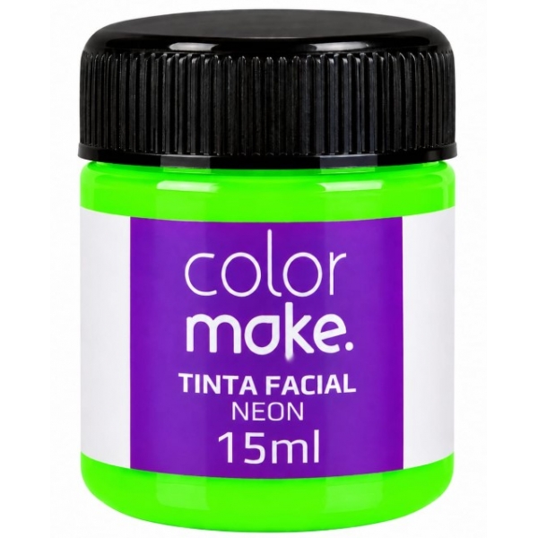 Tinta Facial Líquida 15ml Neon Verde Colormake - Pintura Facial